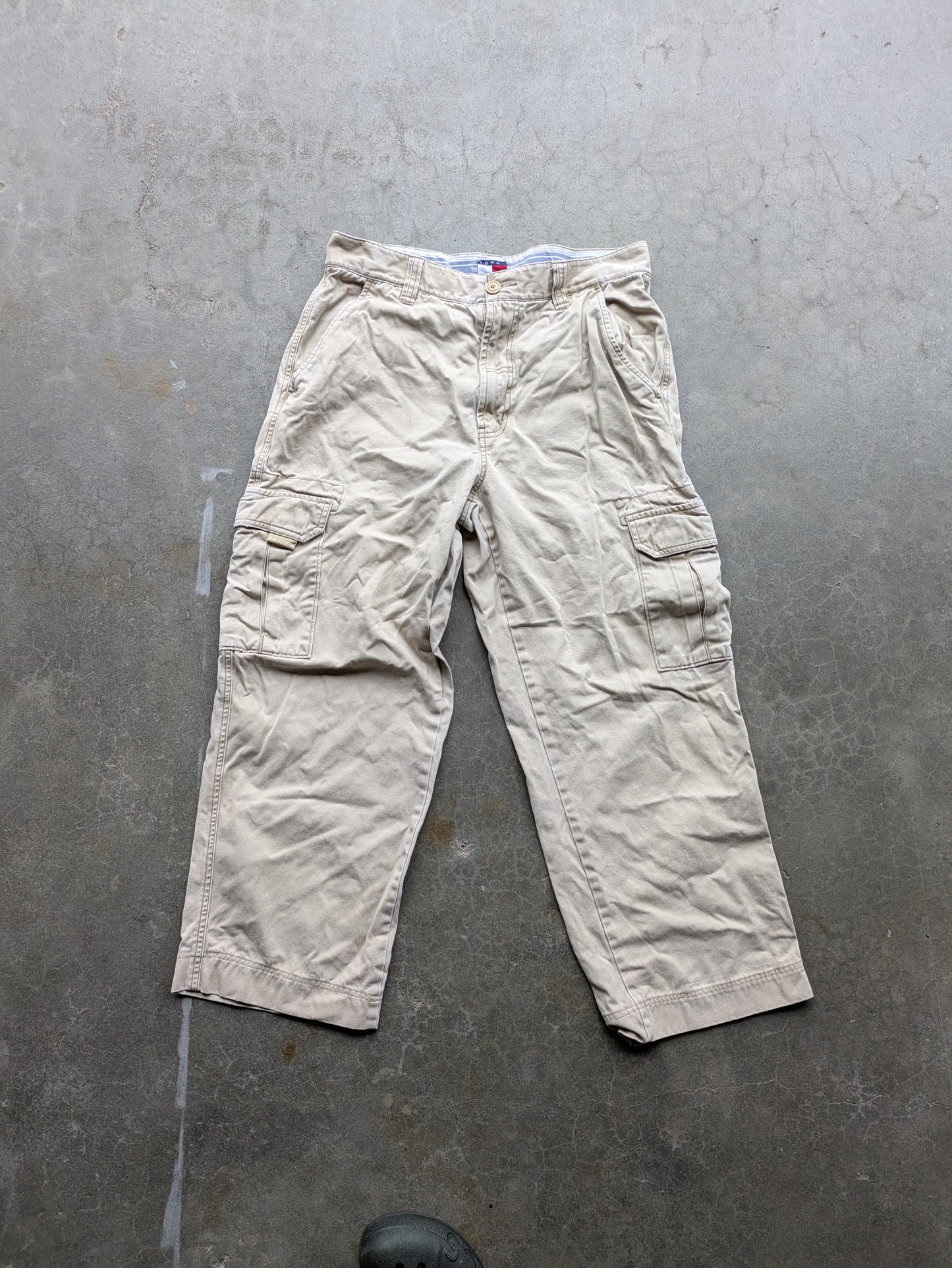 VTG Tommy Hilfiger Khaki Cargo Pants Sz 33/32