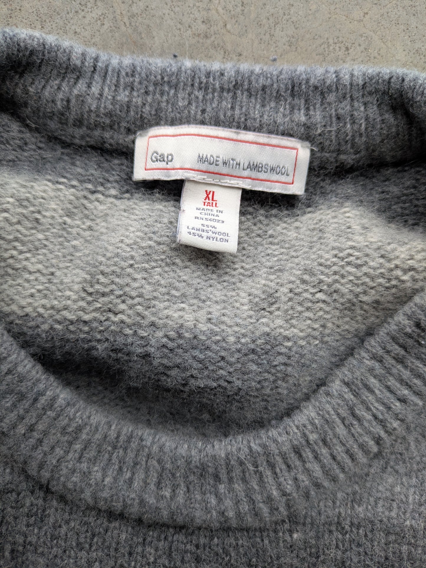 Y2K Gap Lambswool Sweater Grey/Blue/Black/White Colorway XL Tall