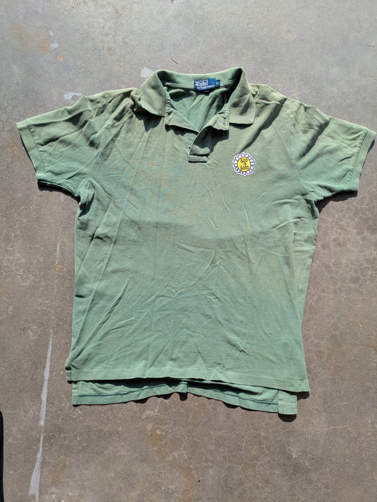 Custom Upcycled "God is Good" Patch on VTG 90s Polo Shirt Sz L