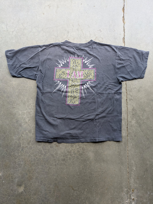 Vintage 90s "I Am" Cross Shirt Sz L