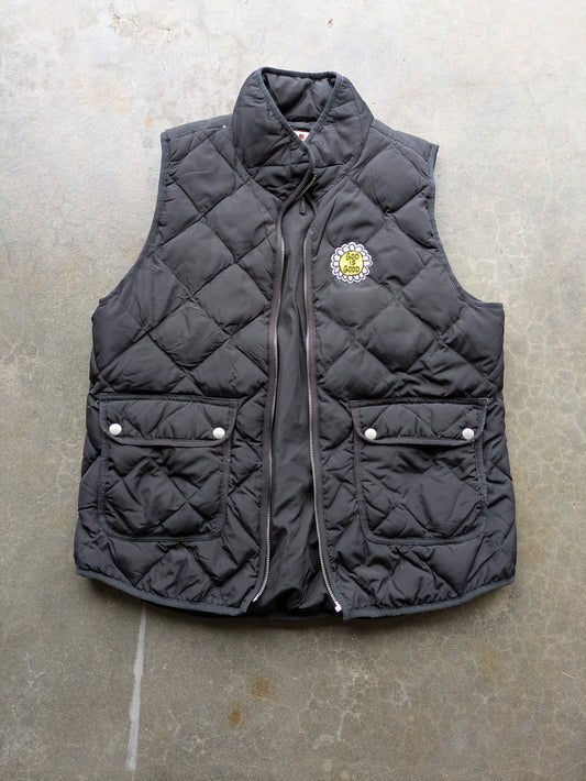 Custom Upcycled Black Wmns Woolrich Vest w/ "God is Good" Patch