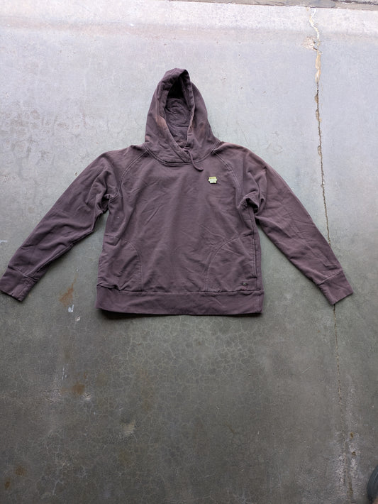 Upcycled Brown Champion Hoodie W/ "What Would Jesus Do?" Pin Girls Xl