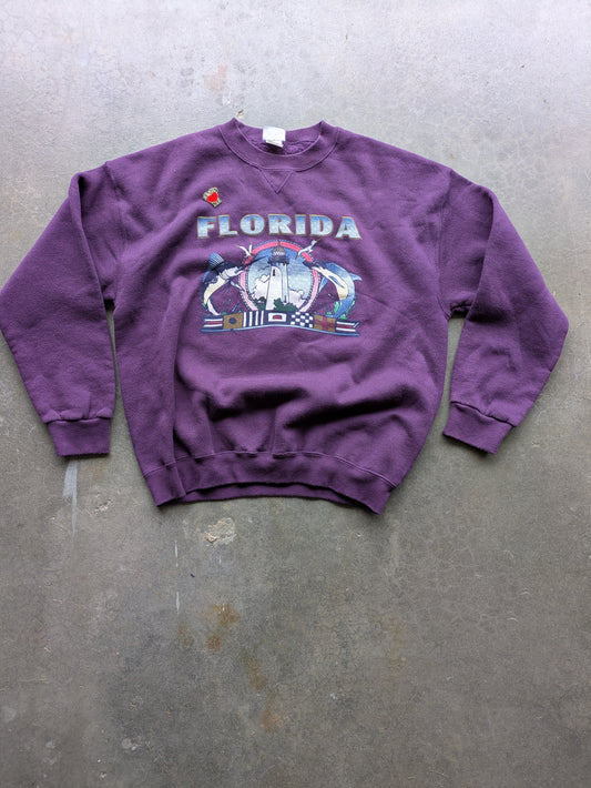 VTG 90s Florida Sweater w/ "Jesus Loves You" Pin