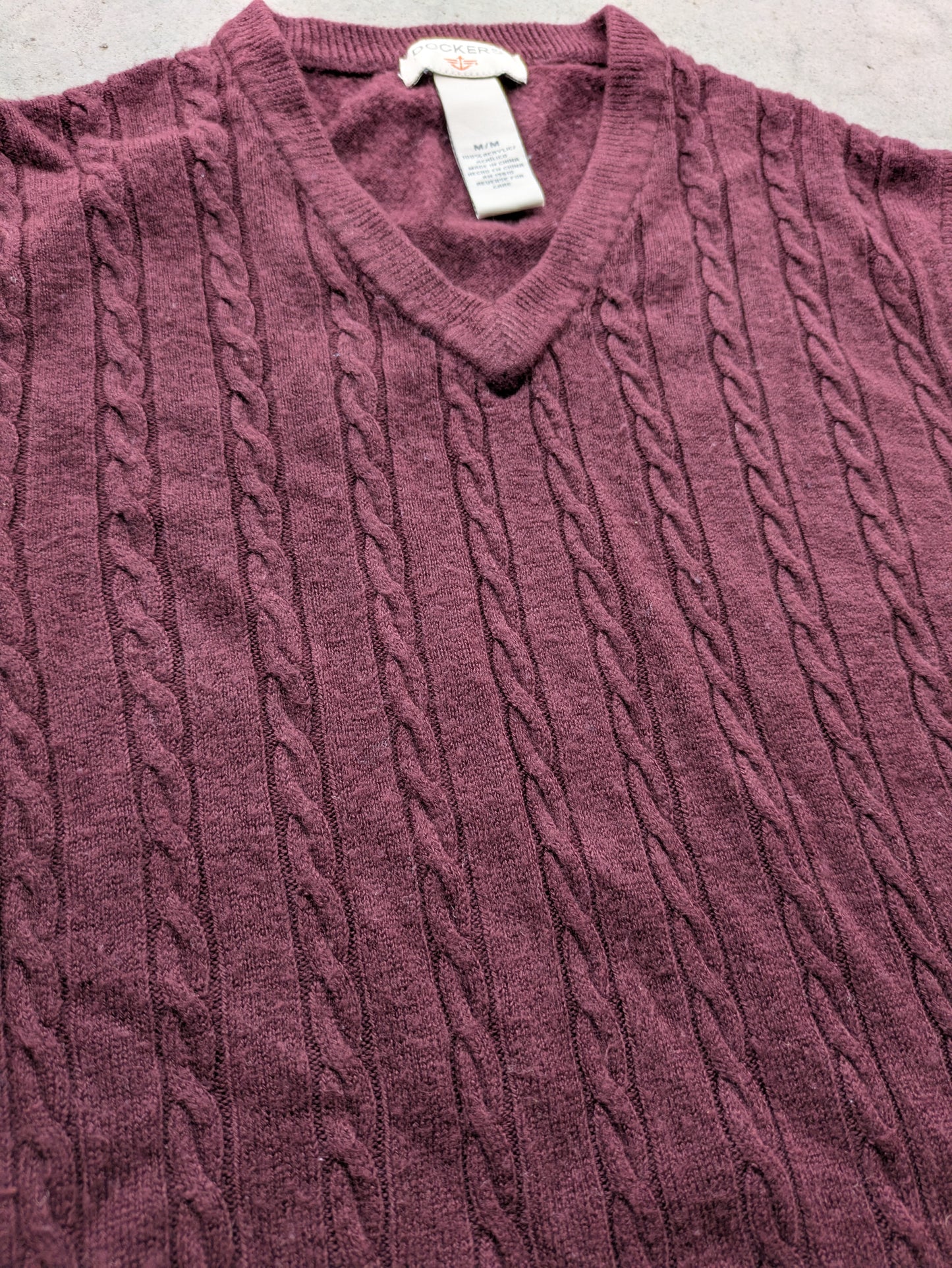 Dockers Maroon Red Sweater Vest Sz M