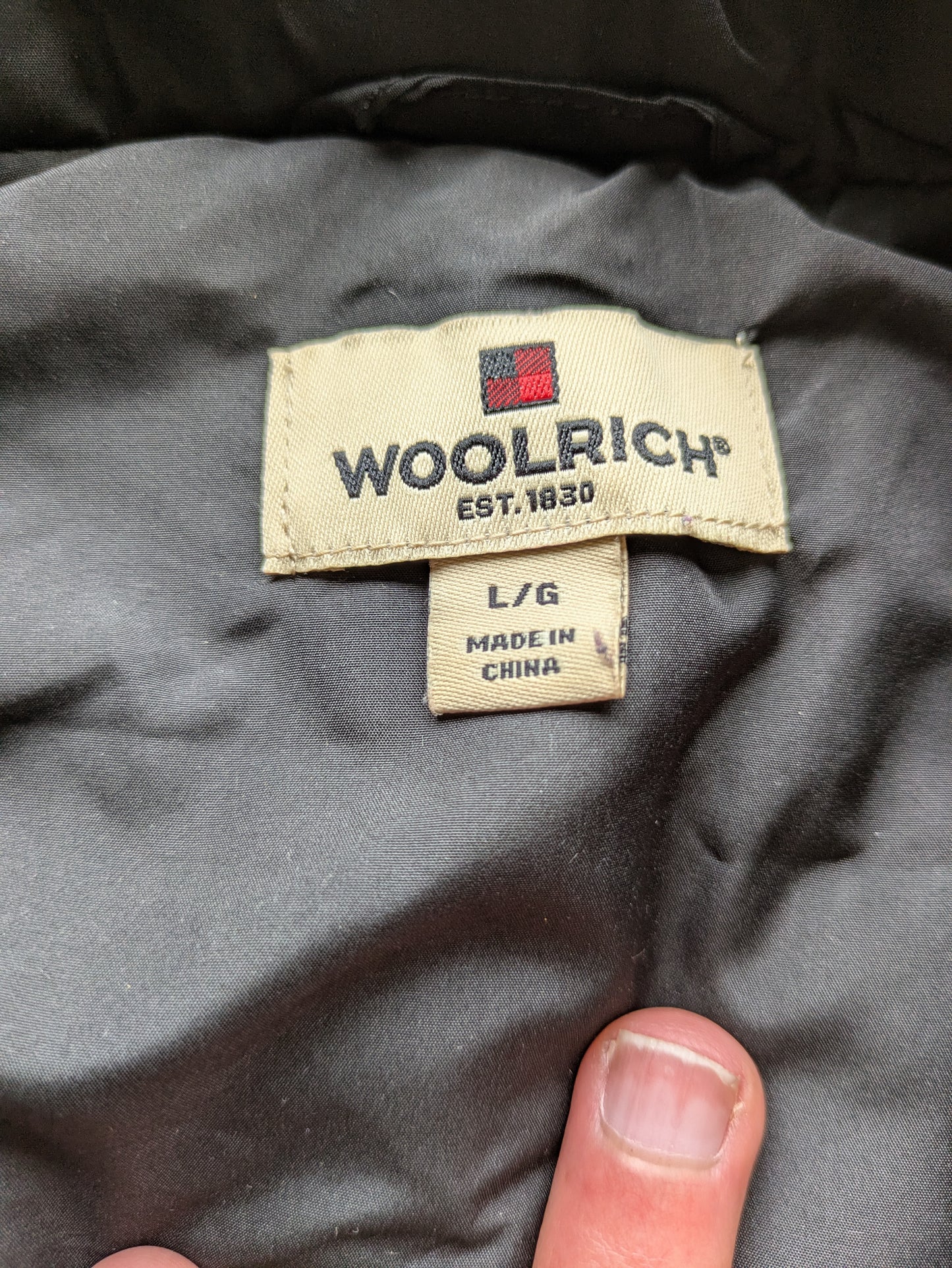 Custom Upcycled Black Wmns Woolrich Vest w/ "God is Good" Patch