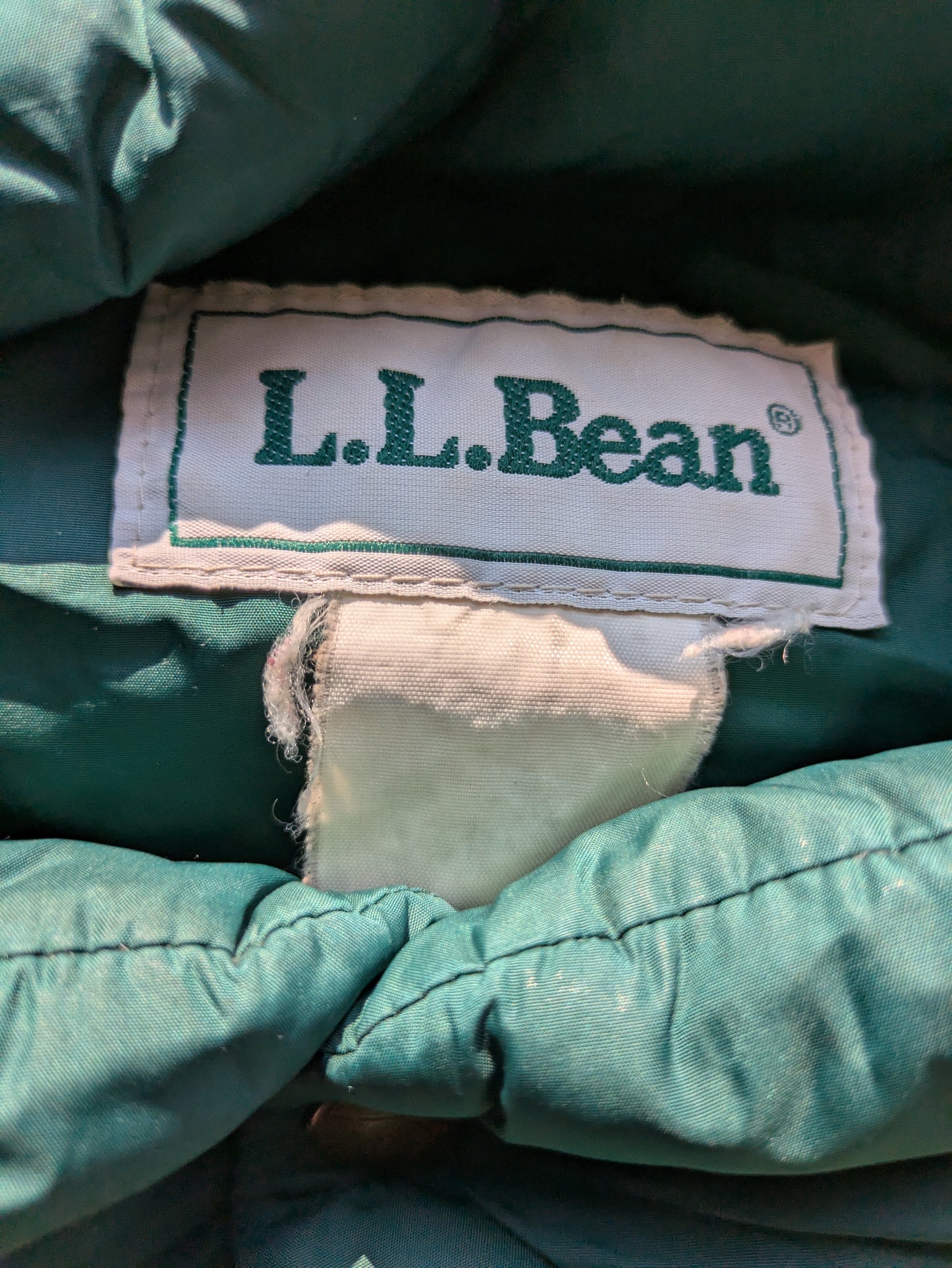Custom Upcycled VTG "God is Good" LL Bean Goose down Puffer Sz L